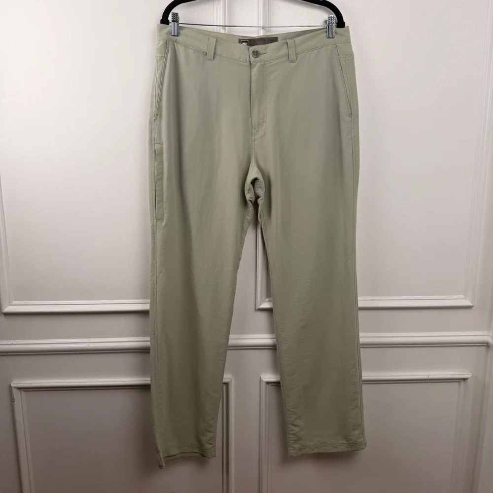 REI Co-op Sahara Path Pants Mens 36x32 Sage Green Hiking Travel Nylon Trousers